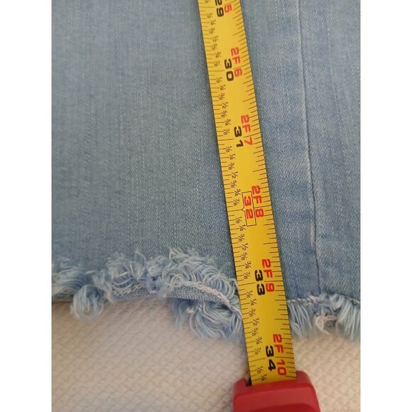 Belle by Kim Gravel Pants  TripleLuxe Denim Wide Leg Crop w/ Fray Size 16 - Picture 14 of 16